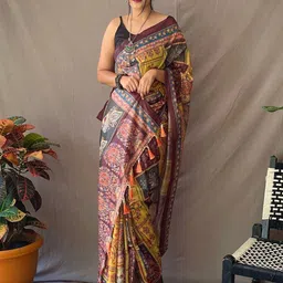 MORDEN MUSE Kalamkari Printed Pure Cotton Saree-picture-9