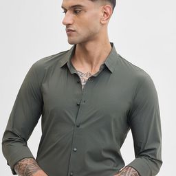 Snitch Men Classic Slim Fit Spread Collar Vertical Striped Formal Shirt-image-91