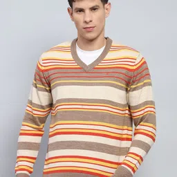 Monte Carlo Men Striped Woollen Pullover-image-96