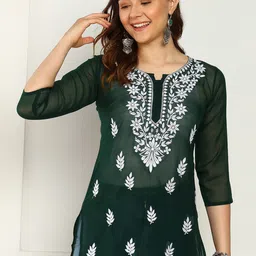 TOP N THREAD Women Ethnic Motifs Embroidered Chikankari Kurti-picture-42