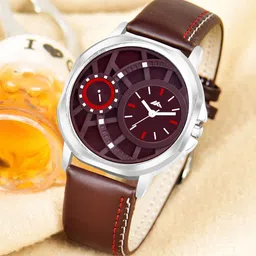 Shocknshop Men Brass Dial & Leather Straps Analogue Watch MT46-96