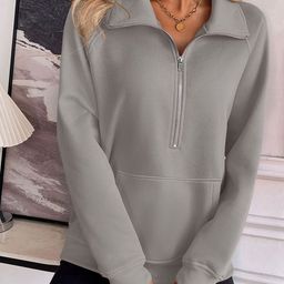 StyleCast x Revolte Women Solid Shirt Collar Pullover Sweatshirt-image-67
