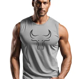3Colors Printed Sleeveless Innerwear Vests VEST-CCUT-BULL-GREY_M-30