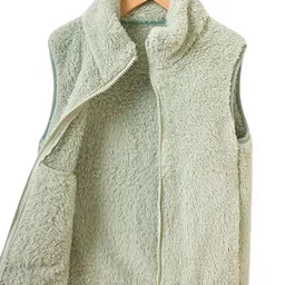 Xsole Kids Self Designed Sleeveless Winter Overcoat-10
