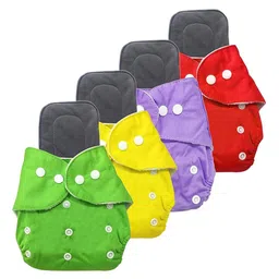 Kritiu KidsSet Of 4 Reusable Waterproof Cloth Diapers With Insert Pads-45
