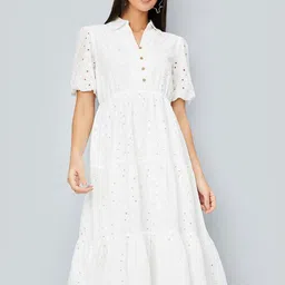 max A-Line Women Self Design Fit And Flare Midi Dress-picture-9