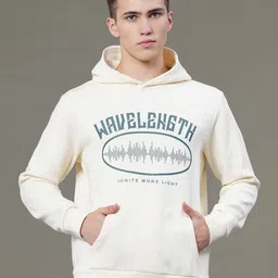 Red Tape Men Graphic Print Fleece Baggy Fit Hoodie-image-87