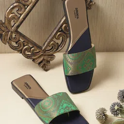 Anouk Women Woven Design Ethnic Open Toe Flats-32