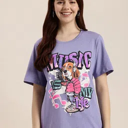HERE&NOW Graphic Printed Pure Cotton T-shirt-picture-21