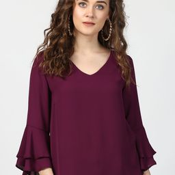 Harpa Women Burgundy Solid Top-picture-26