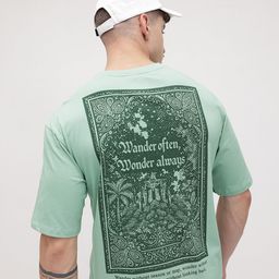 The Roadster Life Co. Graphic Print Drop-Shoulder Sleeves Pure Cotton Relaxed Fit T-shirt-image-99