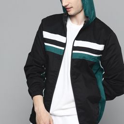 HERE&NOW Men Striped Hooded Bomber Jacket-picture-21