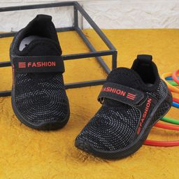 Jazzy Juniors Boys Black Woven Design Sneakers-25