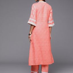Libas Floral Printed Regular Sequinned Kurta with Trousers image 2