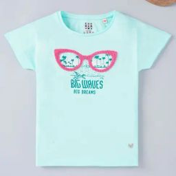 Ed-a-Mamma Kids Blue Embroidered T-Shirt-image-78