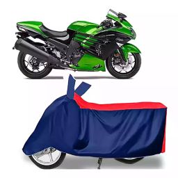 Auto Pearl Two Wheeler Cover with Bag for Kawasaki Ninja ZX 14R, Red & Blue-image-88
