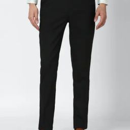 Peter England Black Slim Fit Trousers-image-35