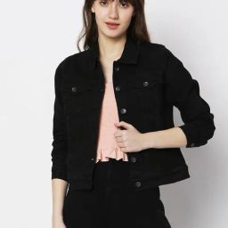 Vero Moda Black Cotton Regular Fit Jacket-picture-32