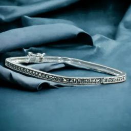 Taraash 92.5 Sterling Silver Marquise Bangle For Women-picture-40
