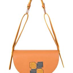 Eume Pecan Mustard Camo Vegan Leather Shoulder Bag-image-4
