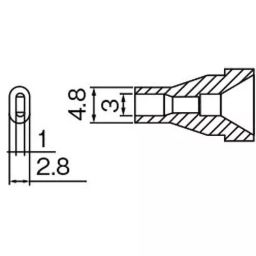 Hakko Soldering Iron Nozzle Oval Type 3.0×4.8 Φmm Diameter, N61-15-34