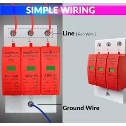 amiciSmart AC Surge Protector 385 V 30 KA to 60 KA SPD Lightning Protection Device, 1x3P-SPD-AC-60KA image 3