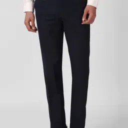 Peter England Navy Slim Fit Trousers-picture-11