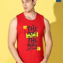 WOOSTRO Pack Of 2 Printed Pure Combed Cotton Gym VestsVWS26(MORE RED)(ALONE PEACOCK)-image-42