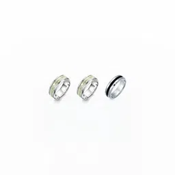 Dynamic Retail Global Set of 3 Ring for Men, Silver-Silver Alloy Ring ()-image-48