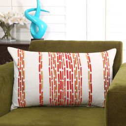 MASPAR Red & White Single Geometric Rectangle Cushion Covers-49