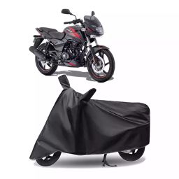 Auto Pearl Polyester Two Wheeler Cover for Bajaj Pulsar 150 (Grey)-image-9