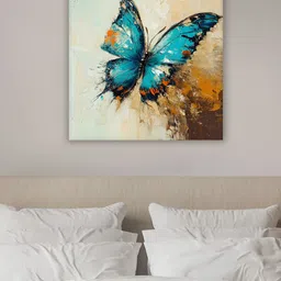 Myntra Elegant Homes Blue & White 1 Piece Canvas Birds and Animals Wall Paintings-image-20