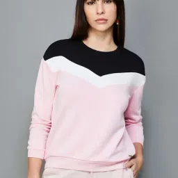 Code by Lifestyle Pink Color-Block Sweatshirt-image-2