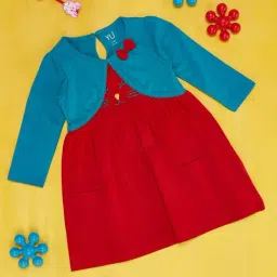 YU by Pantaloons Kids Blue & Red Cotton Cut N Sew Full Sleeves Dress-image-26