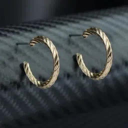 Priyaasi Golden Hoop Earrings-image-9