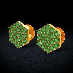 Joyalukkas 22k Gold Hexagonal Stud Earrings for Women-image-38