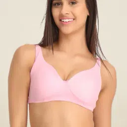 Clovia Pink Solid Plunge Bra-picture-29