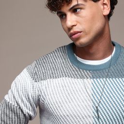 The Roadster Lifestyle Co. Checked Acrylic Pullover-image-35