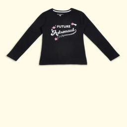 Pantaloons Junior Kids Black Cotton Printed Full Sleeves T-Shirt-image-91
