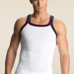 Jockey US54 White Gym Vest with Back Panel Graphic Print (Shoulder Strap Color May Vary)-image-5