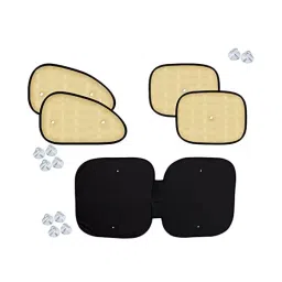 Auto Pearl Beige, Black Window (Front) Car Curtains for Terrano-45