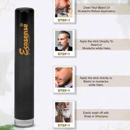 ECOSENSE Beard & Moustache Color Touchup Stick For Instant Color - 3 g - Black image 4