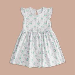 Pantaloons Junior Grey & Pink Cotton Floral Print Dress-image-5