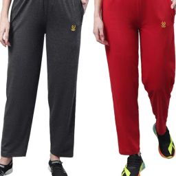Vimal Jonney Grey & Red Cotton Track Pants - Pack Of 2-image-84