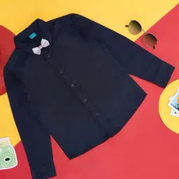 YU by Pantaloons Kids Navy Cotton Regular Fit Full Sleeves Shirt with Bow-image-98