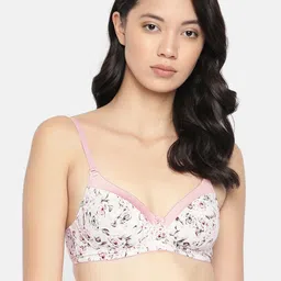 Amante Printed Padded Wirefree Satin Edge T-Shirt Bra - BRA10116-15