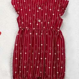 Nino Bambino Kids Red Cotton Printed Jumpsuit-picture-16