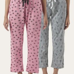 Dreamz by Pantaloons Grey Pink Cotton Printed Pyjamas-image-15