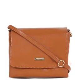 Fastrack Caramel Brown Multi Pocket Sling Bag For Women-image-45