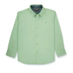 Gini & Jony Kids Green Solid Full Sleeves Shirt-image-94